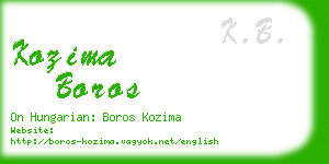 kozima boros business card